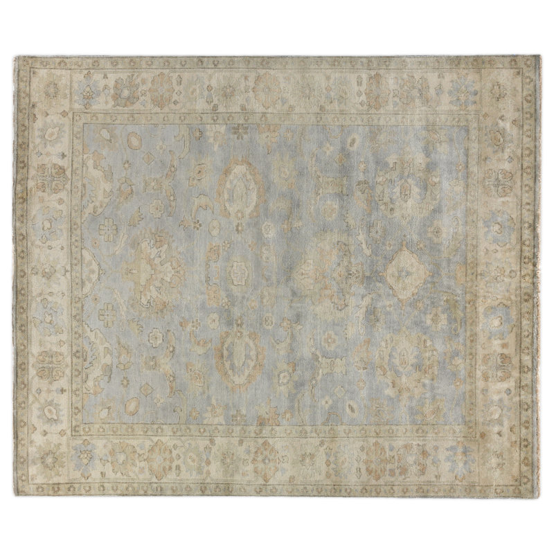 Exquisite Rugs Oushak HandKnotted Wool Gray/Ivory Area Rug Wayfair